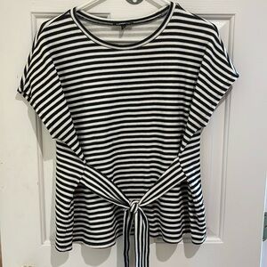 Express Striped Tie-Front Blouse
